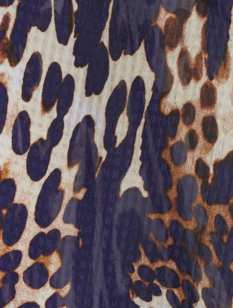 Gathered Blouse Leopard Print
