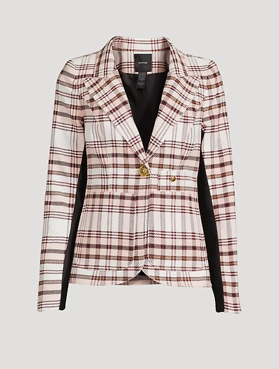 Tuxedo Stripe Blazer Plaid Print
