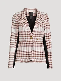 Tuxedo Stripe Blazer Plaid Print