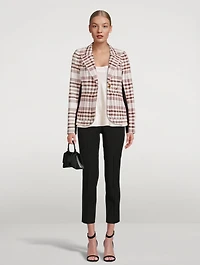 Tuxedo Stripe Blazer Plaid Print