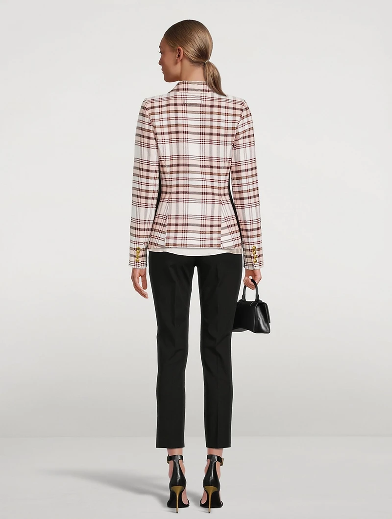 Tuxedo Stripe Blazer Plaid Print