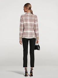 Tuxedo Stripe Blazer Plaid Print