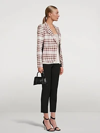 Tuxedo Stripe Blazer Plaid Print