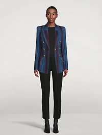 Not A Double-Breasted Pagoda Blazer Stripe Print