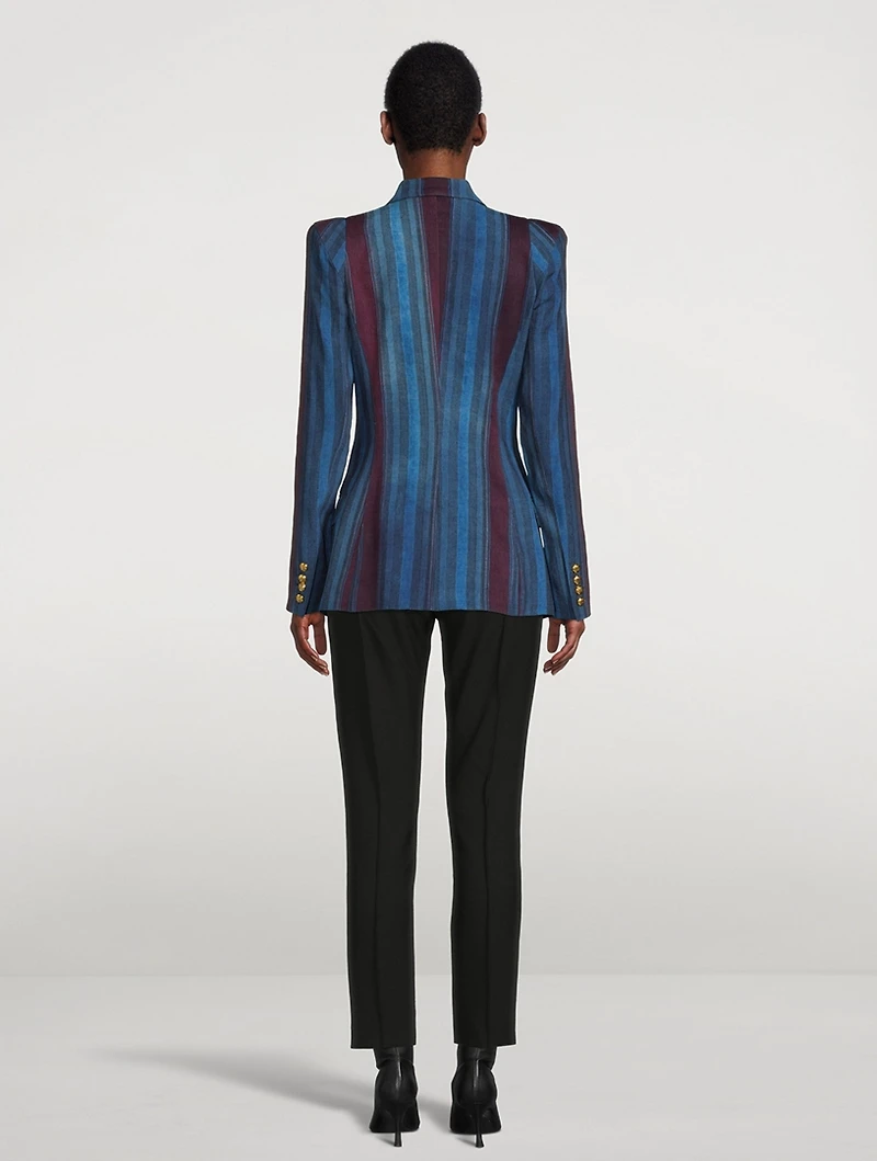 Not A Double-Breasted Pagoda Blazer Stripe Print