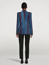 Not A Double-Breasted Pagoda Blazer Stripe Print
