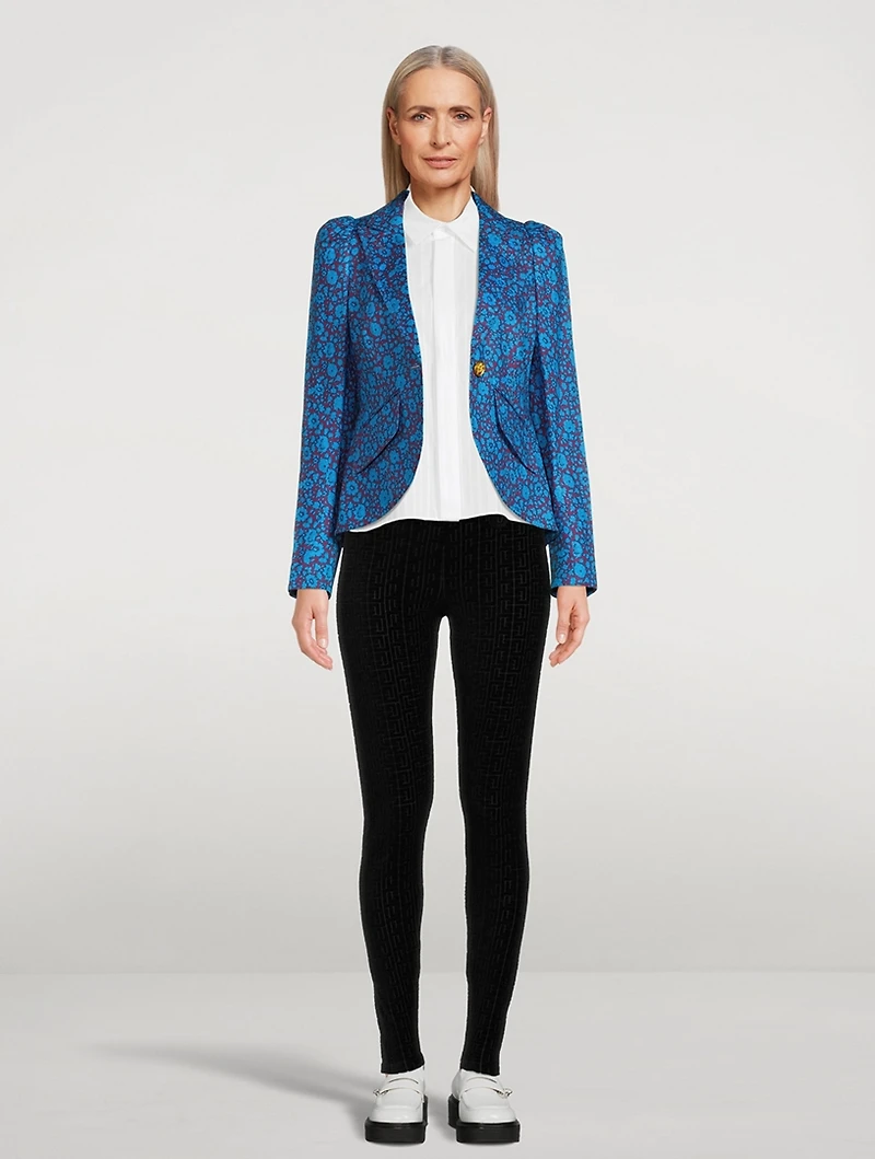 Pouf-Sleeve Blazer Liberty Floral Print