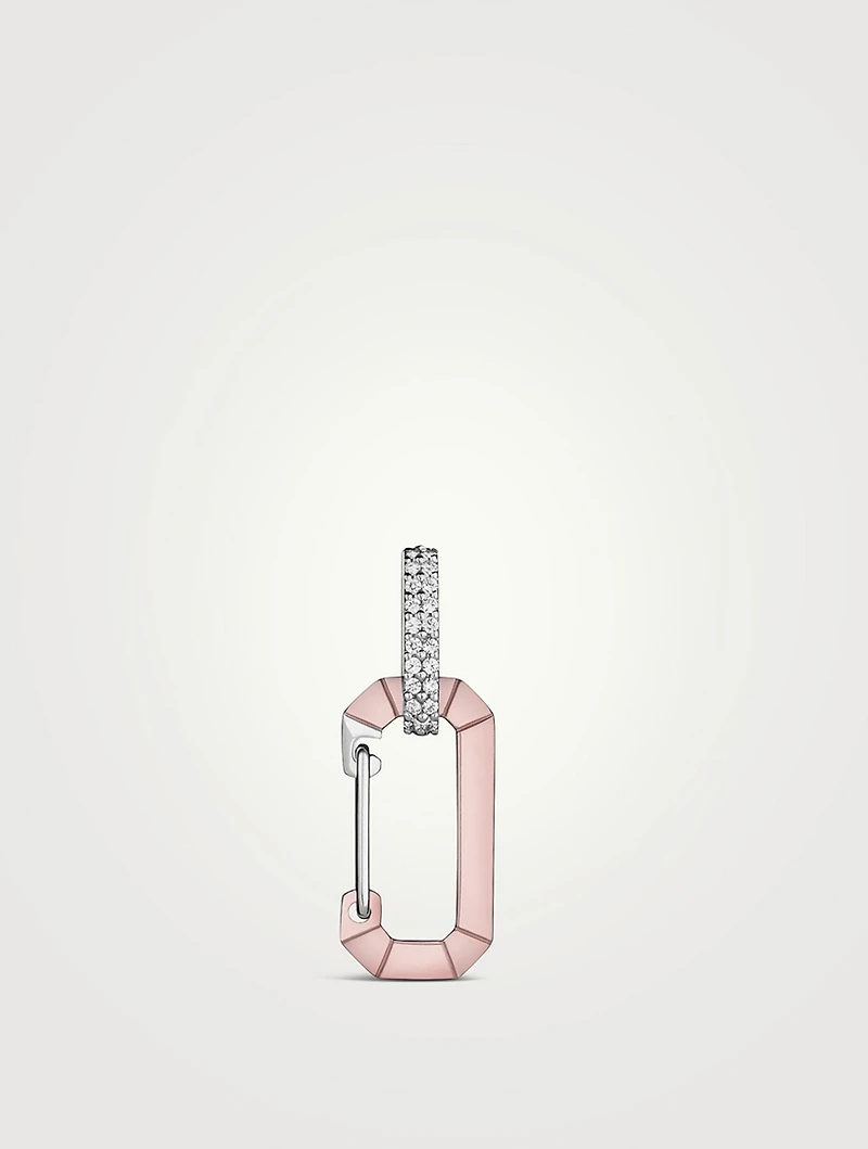 Small Chiara Gold And Silver Earring With Diamonds