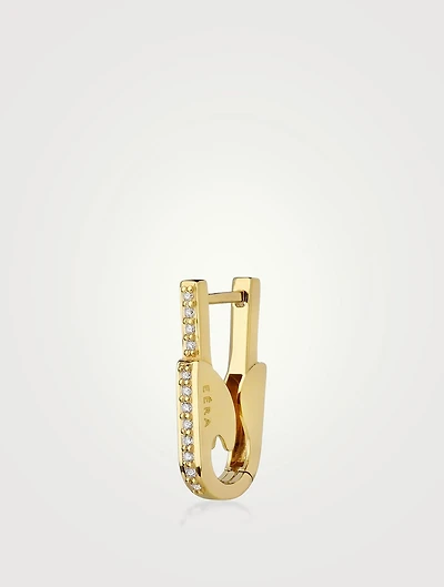 Pin Gold Earring With Diamonds