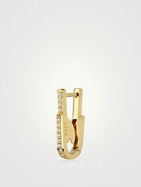 Pin Gold Earring With Diamonds