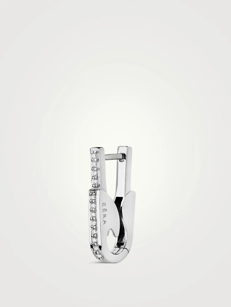 Pin White Gold Earring With Diamonds