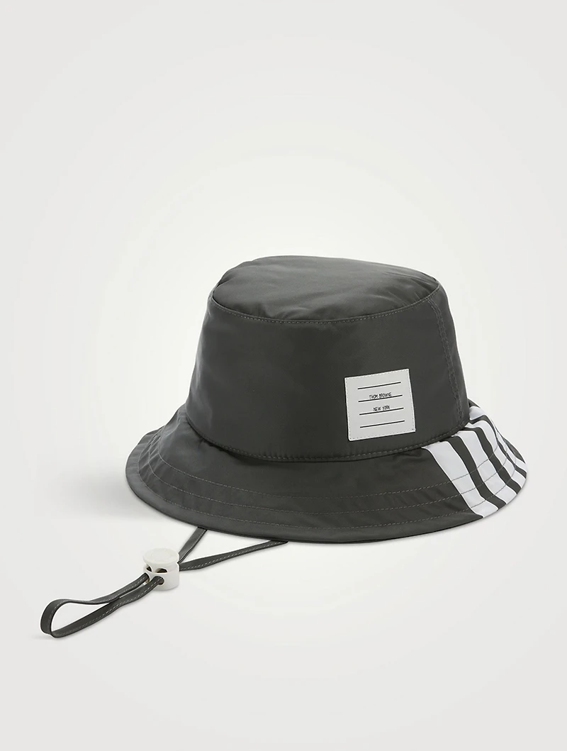 Four-Bar Bucket Hat With Drawstring