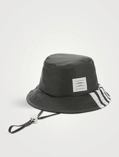 Four-Bar Bucket Hat With Drawstring