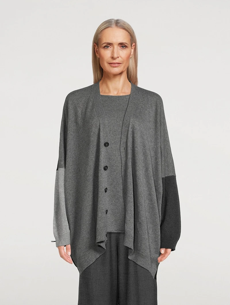 Colourblock Cashmere And Silk Cardigan