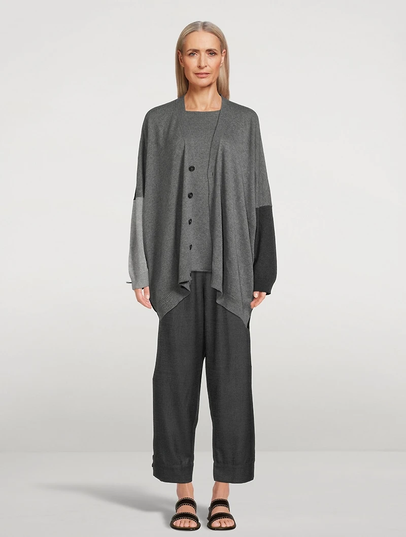 Colourblock Cashmere And Silk Cardigan