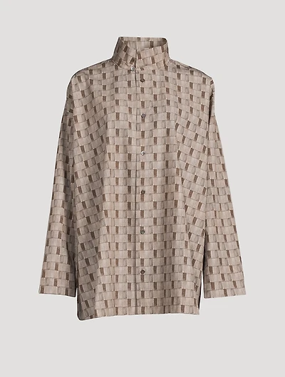 Printed A-Line Cotton Shirt