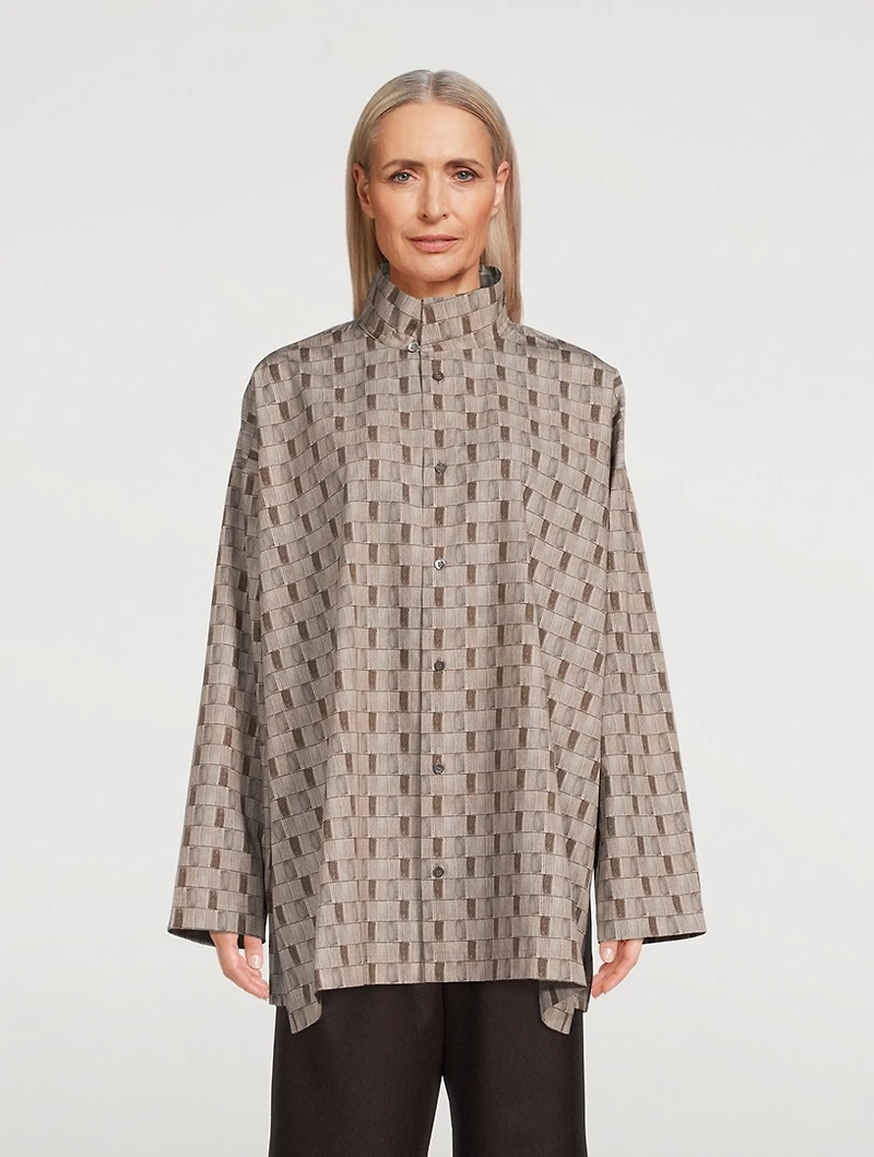 Printed A-Line Cotton Shirt