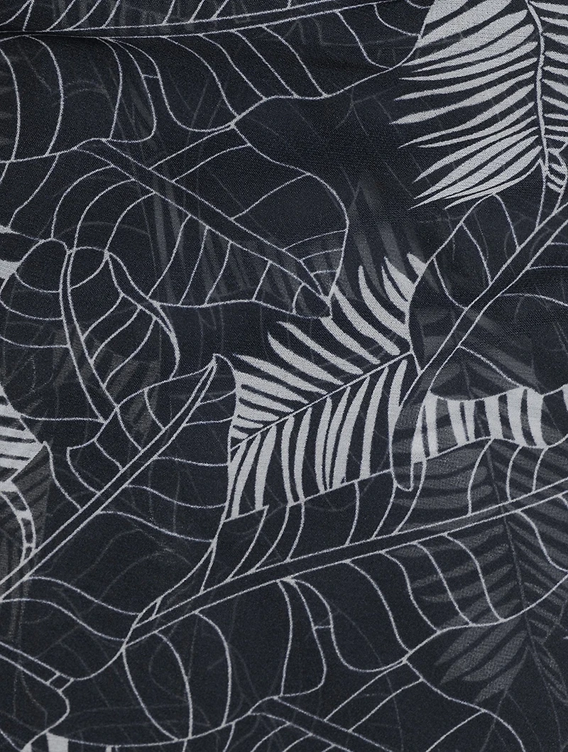 Silk Scarf In Tropical Leaf Print
