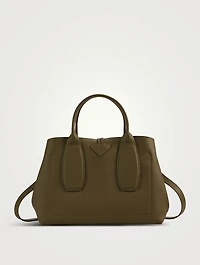 Medium Roseau Leather Top Handle Bag