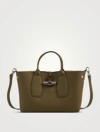 Medium Roseau Leather Top Handle Bag