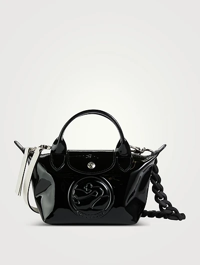 XS Le Pliage Cuir Patent Top Handle Bag