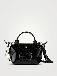 XS Le Pliage Cuir Patent Top Handle Bag