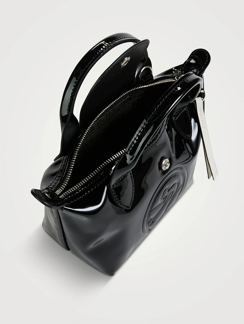 XS Le Pliage Cuir Patent Top Handle Bag