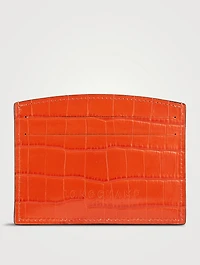 Roseau Croc-Embossed Leather Card Holder