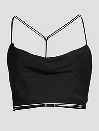 Noda Silk Backless Crop Top