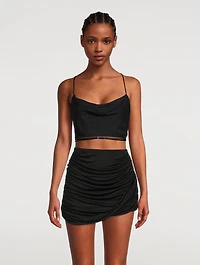 Noda Silk Backless Crop Top