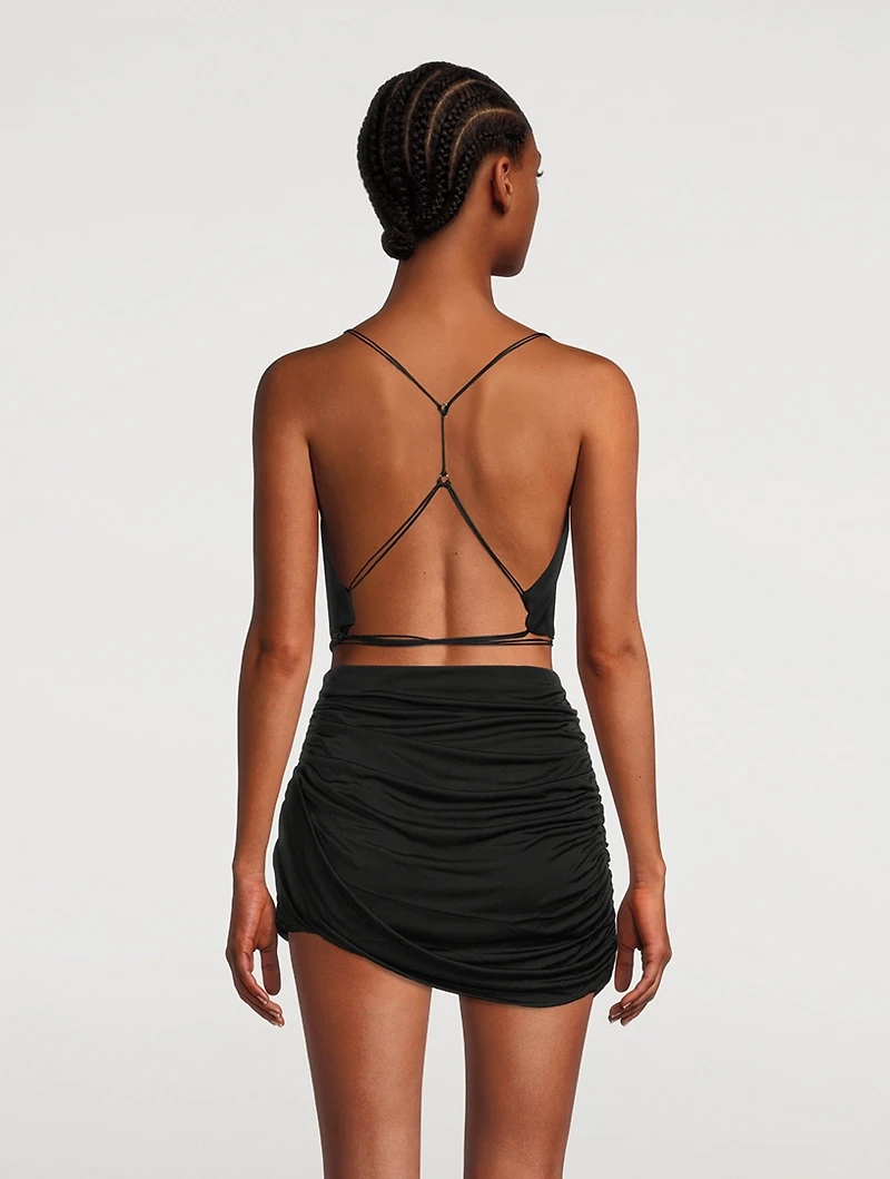 Noda Silk Backless Crop Top