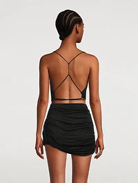 Noda Silk Backless Crop Top