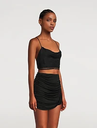 Noda Silk Backless Crop Top