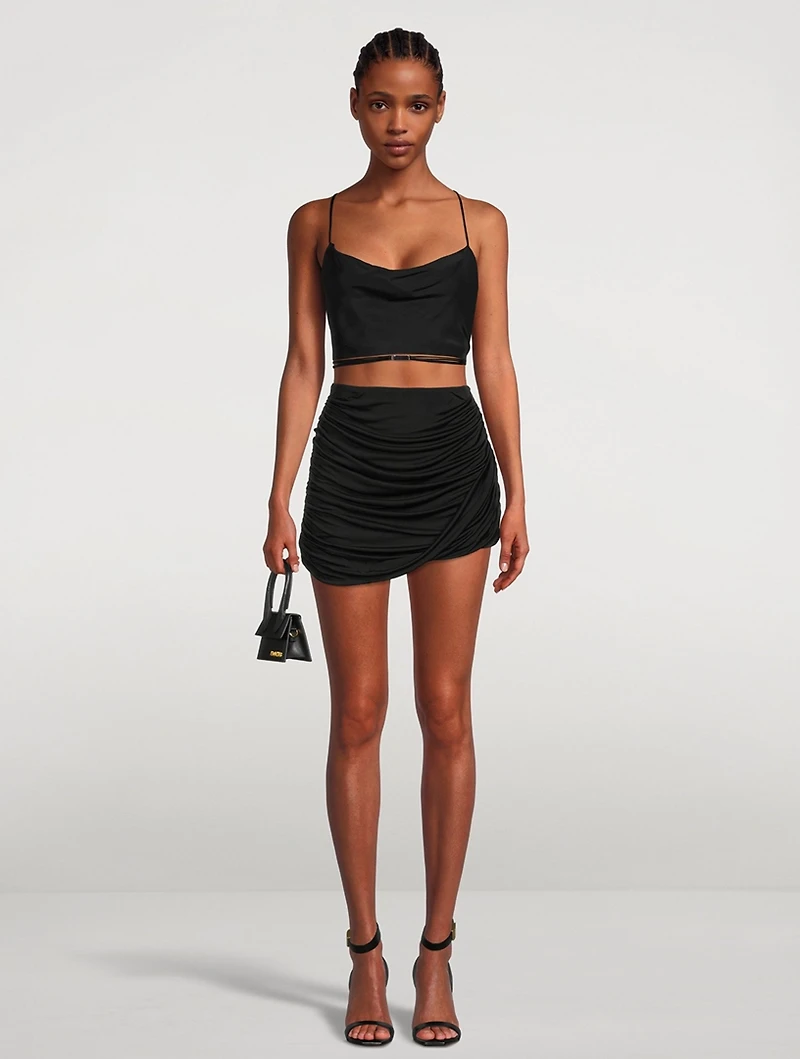 Noda Silk Backless Crop Top