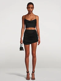 Noda Silk Backless Crop Top