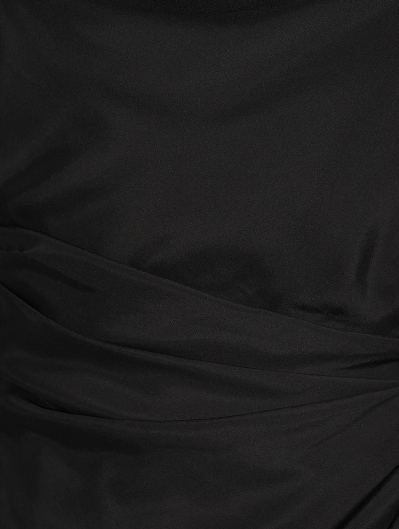 Shiroi Silk Draped Midi Dress