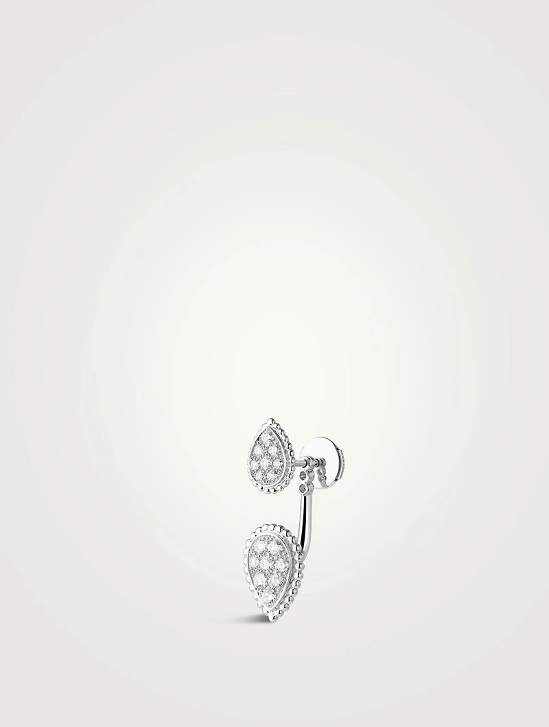 Serpent Bohème 18K White Gold S And XS Motif Earring With Diamonds