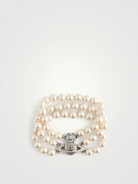 Graziella Three Row Faux Pearl Bracelet
