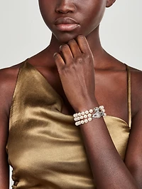 Graziella Three Row Faux Pearl Bracelet