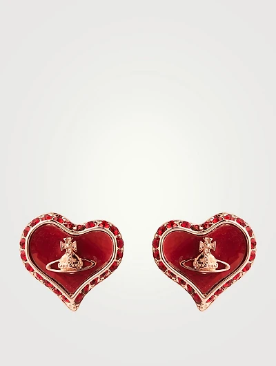 Petra Heart And Logo Earrings