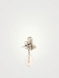 Inass Logo Faux Pearl Earrings