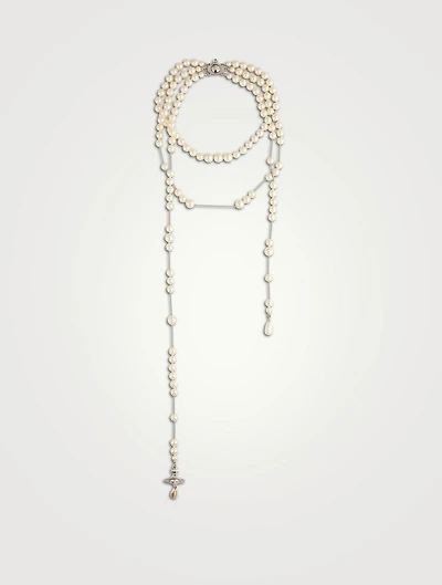 Broken Faux Pearl Necklace