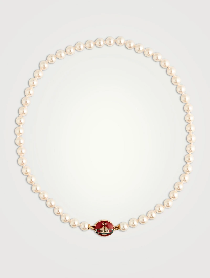 Loelia Enamel And Faux Pearl Necklace