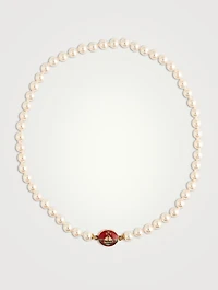 Loelia Enamel And Faux Pearl Necklace