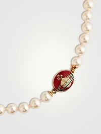 Loelia Enamel And Faux Pearl Necklace