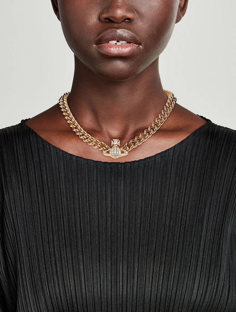 Graziella Crystal Logo Necklace