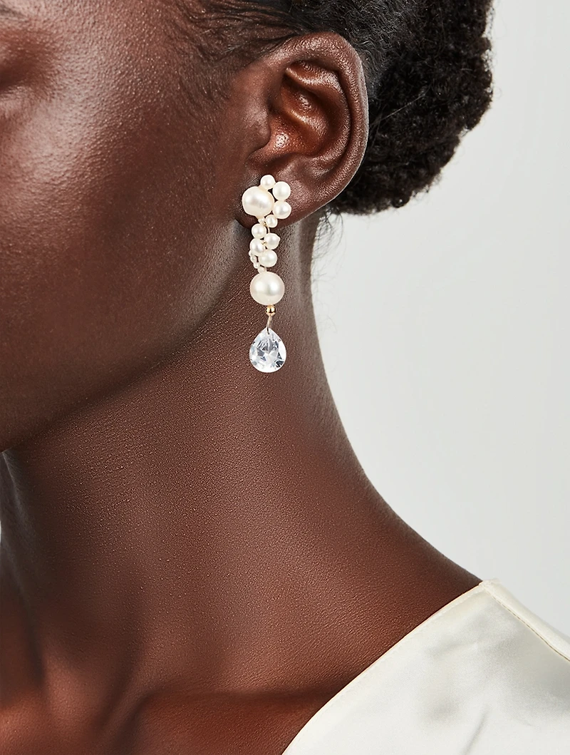 Past In A Future Tense Pearl Drop Earrings