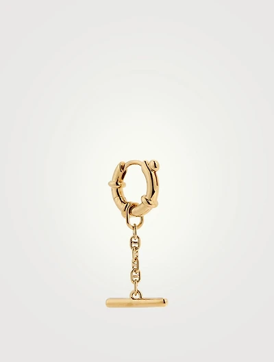 Spring Bar Huggie Hoop Earring