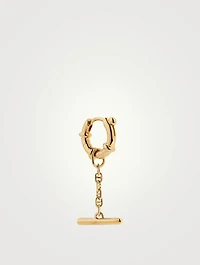 Spring Bar Huggie Hoop Earring