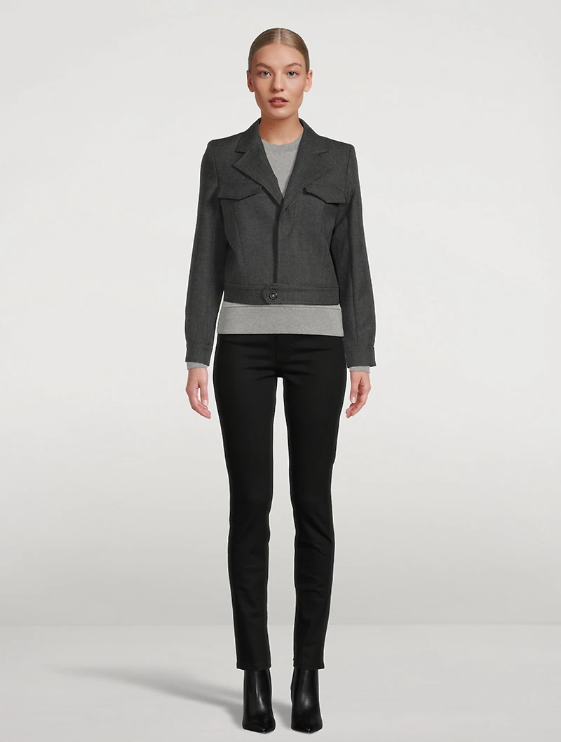 Short Wool Gabardine Jacket